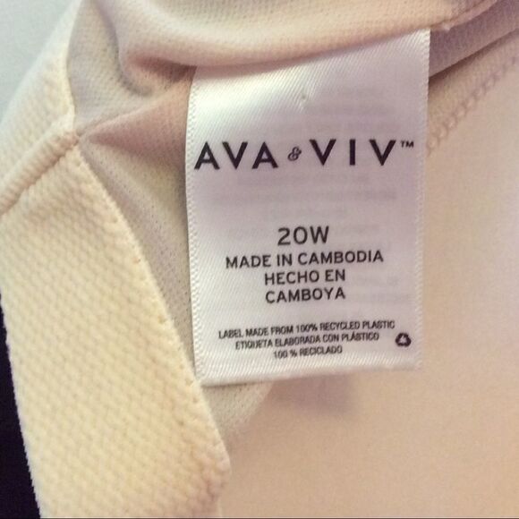 AVA & VIV BLack & White Swim Top Size 20W - Picture 4 of 7